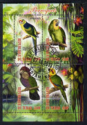 Chad 2013 Birds - Parrots perf sheetlet containing 4 values fine cto used