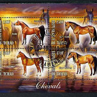 Chad 2013 Horses perf sheetlet containing 4 values fine cto used