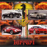 Chad 2013 Ferrari Cars #2 perf sheetlet containing 4 values unmounted mint