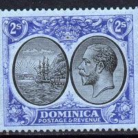 Dominica 1923-33 KG5 Badge 2s black & blue on blue unmounted mint SG 84