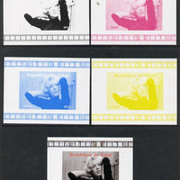 Chad 2013 Marilyn Monroe #1 individual deluxe sheetlet - the set of 5 imperf progressive colour proofs comprising the 4 basic colours plus all 4-colour composite unmounted mint.