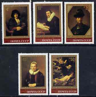 Russia 1983 Rembrandt Paintings in Hermitage Museum set of 5 unmounted mint, SG 5312-16, Mi 5259-63*