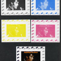 Chad 2013 Elvis Presley #11 individual deluxe sheetlet - the set of 5 imperf progressive colour proofs comprising the 4 basic colours plus all 4-colour composite unmounted mint.