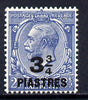 British Levant 1921 3.75pi on KG5 2.5d blue mounted mint SG 43