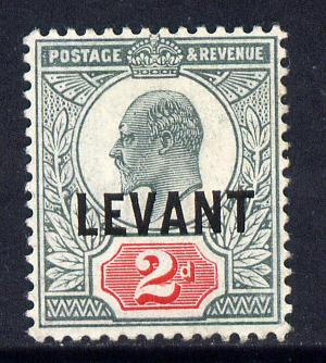 British Levant 1905-12 LEVANT opt on KE7 2d grey-green & carmine mounted mint SG L4a