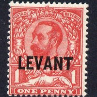 British Levant 1911-13 LEVANT opt on KG5 1d carmine mounted mint SG L13