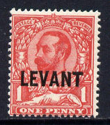 British Levant 1911-13 LEVANT opt on KG5 1d carmine mounted mint SG L13