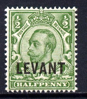 British Levant 1911-13 LEVANT opt on KG5 1/2d green mounted mint SG L14