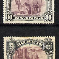 Nyassa Company 1901 Dromedaries 80r with inverted centre plus normal both mounted mint, SG 35a