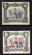 Nyassa Company 1911 Dromedaries 2.5r with REPUBLICA overprint omitted plus normal both mounted mint, SG 53var