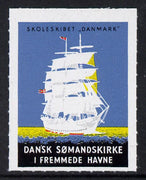 Denmark Training Ship label for Seaman's Church unmounted mint