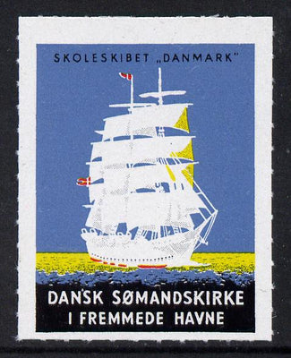 Denmark Training Ship label for Seaman's Church unmounted mint