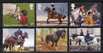 Great Britain 2014 Working Horses perf set of 6 unmounted mint