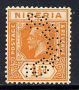 Nigeria 1921-32 KG5 Script CA 1.5d orange perforated SPECIMEN fine without gum and only about 400 produced SG 17s