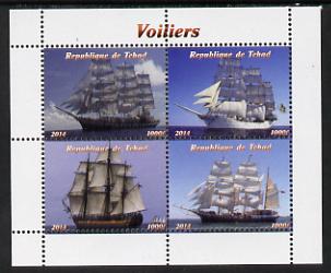 Chad 2014 Sailing Ships #1 perf sheetlet containing 4 values unmounted mint. Note this item is privately produced and is offered purely on its thematic appeal. .