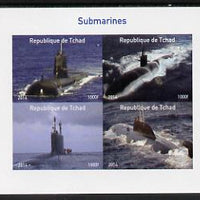 Chad 2014 Submarines #1 imperf sheetlet containing 4 values unmounted mint. Note this item is privately produced and is offered purely on its thematic appeal. .