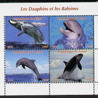 Chad 2014 Whales & Dolphins perf sheetlet containing 4 values unmounted mint. Note this item is privately produced and is offered purely on its thematic appeal. .