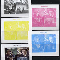 Mali 2014 Harry Potter sheetlet containing 4 values - the set of 5 imperf progressive proofs comprising the 4 individual colours plus all 4-colour composite, unmounted mint