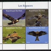 Mali 2014 Birds of Prey perf sheetlet containing 4 values unmounted mint. Note this item is privately produced and is offered purely on its thematic appeal