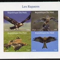 Mali 2014 Birds of Prey imperf sheetlet containing 4 values unmounted mint. Note this item is privately produced and is offered purely on its thematic appeal, it has no postal validity