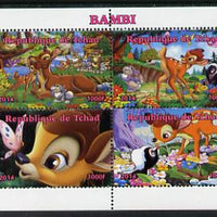 Chad 2014 Walt Disney's Bambi perf sheetlet containing 4 values unmounted mint. Note this item is privately produced and is offered purely on its thematic appeal. .