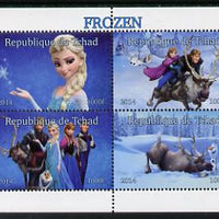 Chad 2014 Walt Disney's Frozen #1 perf sheetlet containing 4 values unmounted mint. Note this item is privately produced and is offered purely on its thematic appeal. .