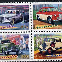 Australia 1997 Classic Cars se-tenant block of 4 unmounted mint SG 1667-70