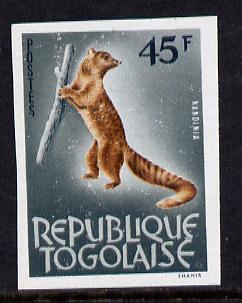 Togo 1964 Palm Civet 45c imperf from limited printing unmounted mint as SG 358