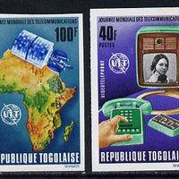 Togo 1972 World Telecommunications Day set of 2 imperf from limited printing unmounted mint as SG 884-5