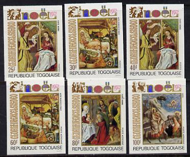 Togo 1972 Christmas (Religious Paintings) set of 6 imperf from limited printing unmounted mint as SG 915-20