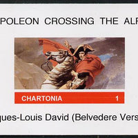 Chartonia (Fantasy) Napoleon Crossing the Alps by David imperf deluxe sheet on glossy card unmounted mint