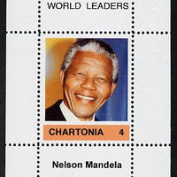 Chartonia (Fantasy) World Leaders - Nelson Mandela perf deluxe sheet on thin glossy card unmounted mint