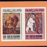 Ras Al Khaima 1967 European Paintings imperf individual deluxe miniature sheet (60D & 70D) unmounted mint, Michel BL30