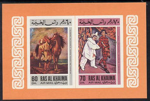 Ras Al Khaima 1967 European Paintings imperf individual deluxe miniature sheet (60D & 70D) unmounted mint, Michel BL30