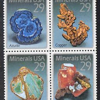 United States 1992 Minerals se-tenant block of 4 unmounted mint SG 2744a