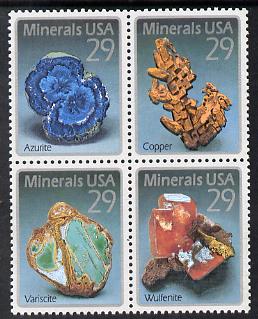 United States 1992 Minerals se-tenant block of 4 unmounted mint SG 2744a