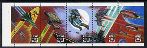 United States 1993 Space Fantasy se-tenant booklet pane of 5 unmounted mint SG 2770a