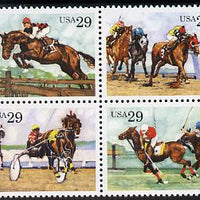 United States 1993 Equestrian Sports se-tenant block of 4 unmounted mint SG 2791a