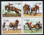 United States 1993 Equestrian Sports se-tenant block of 4 unmounted mint SG 2791a