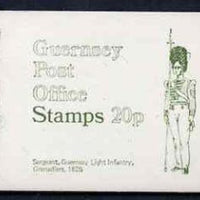 Guernsey 1971 20p Booklet (Guernsey Light Infantry - Grenadiers) complete and pristine, SG B8