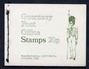 Guernsey 1971 20p Booklet (Guernsey Light Infantry - Grenadiers) complete and pristine, SG B8