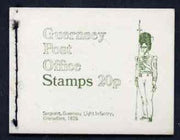 Guernsey 1971 20p Booklet (Guernsey Light Infantry - Grenadiers) complete and pristine, SG B8