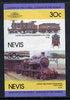 Nevis 1985 Locomotives #4 (Leaders of the World) Belpaire 4-4-0 30c se-tenant proof pair as issued but imperforate (as SG 299a) unmounted mint