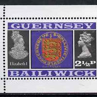 Guernsey 1973 Arms & Elizabeth I 2.5p Booklet Pane (stamp with margins all round) SG 48ba