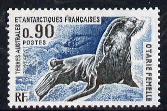 French Southern & Antarctic Territories 1976 Kerguelen Fur Seal 90c unmounted mint SG 100