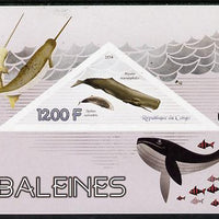 Congo 2014 Whales imperf s/sheet containing one triangular-shaped value unmounted mint