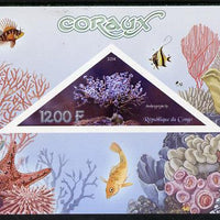 Congo 2014 Coral imperf s/sheet containing one triangular-shaped value unmounted mint