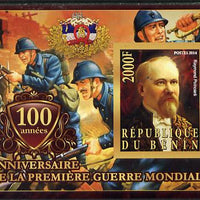 Benin 2014 Centenary of Start of WW1 #4 imperf deluxe sheet containing one value unmounted mint