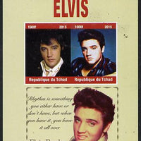 Chad 2015 Elvis Presley imperf sheetlet containing 2 values unmounted mint. Note this item is privately produced and is offered purely on its thematic appeal. .