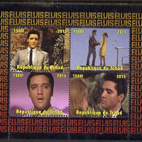 Chad 2015 Elvis Presley #4 perf sheetlet containing 4 values unmounted mint. Note this item is privately produced and is offered purely on its thematic appeal. .